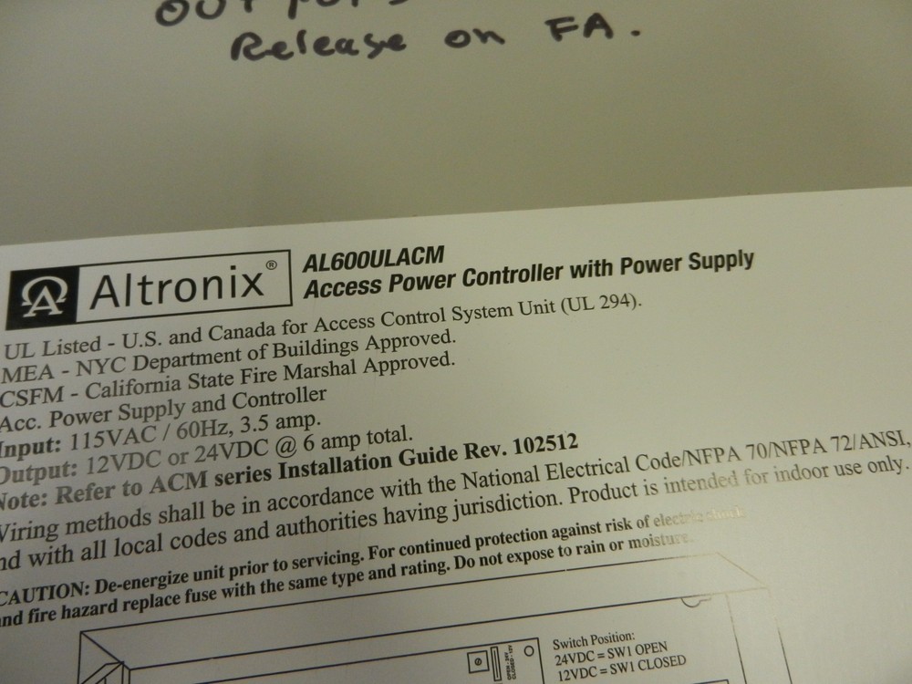 Altronix AL600ULACM Access Power Controller - preowned