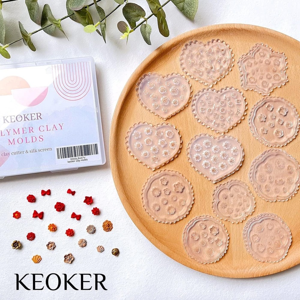 12-Pc Flower Polymer Clay Molds Set