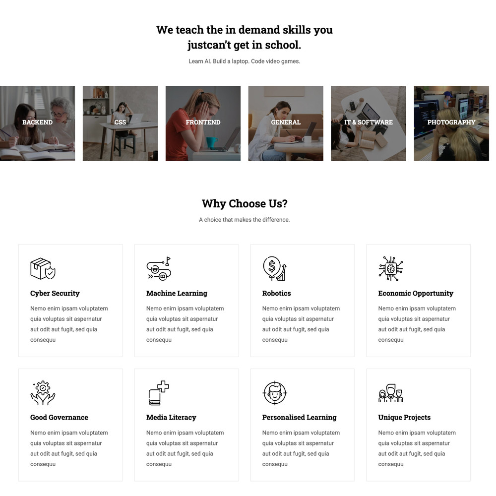 Tech Camp Website Design with Free VPS Web Hosting and Installation