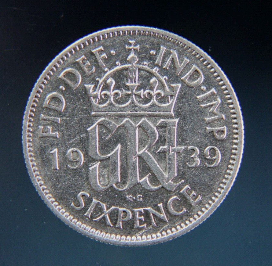 Great Britain, Six Pence 1939 silver coin,#3