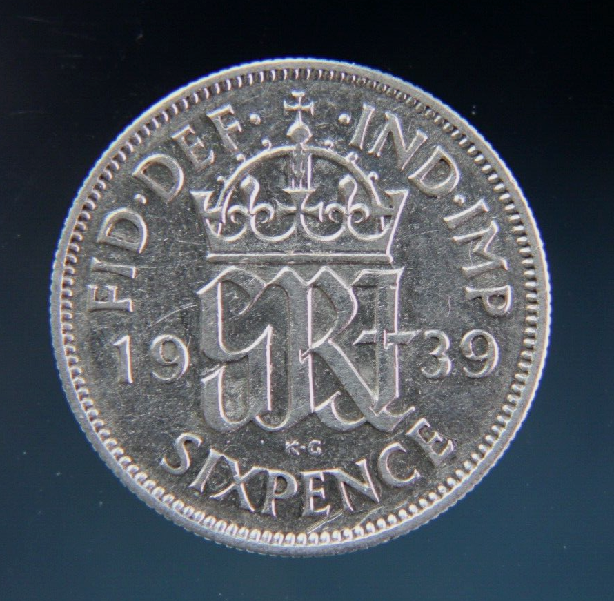 Great Britain, Six Pence 1939 silver coin,#3