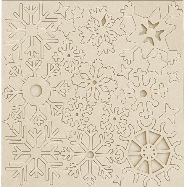 Stamperia DECORATIVE CHIPS - 5.5" x 5.5" - DEWDROPS - SNOWFLAKES