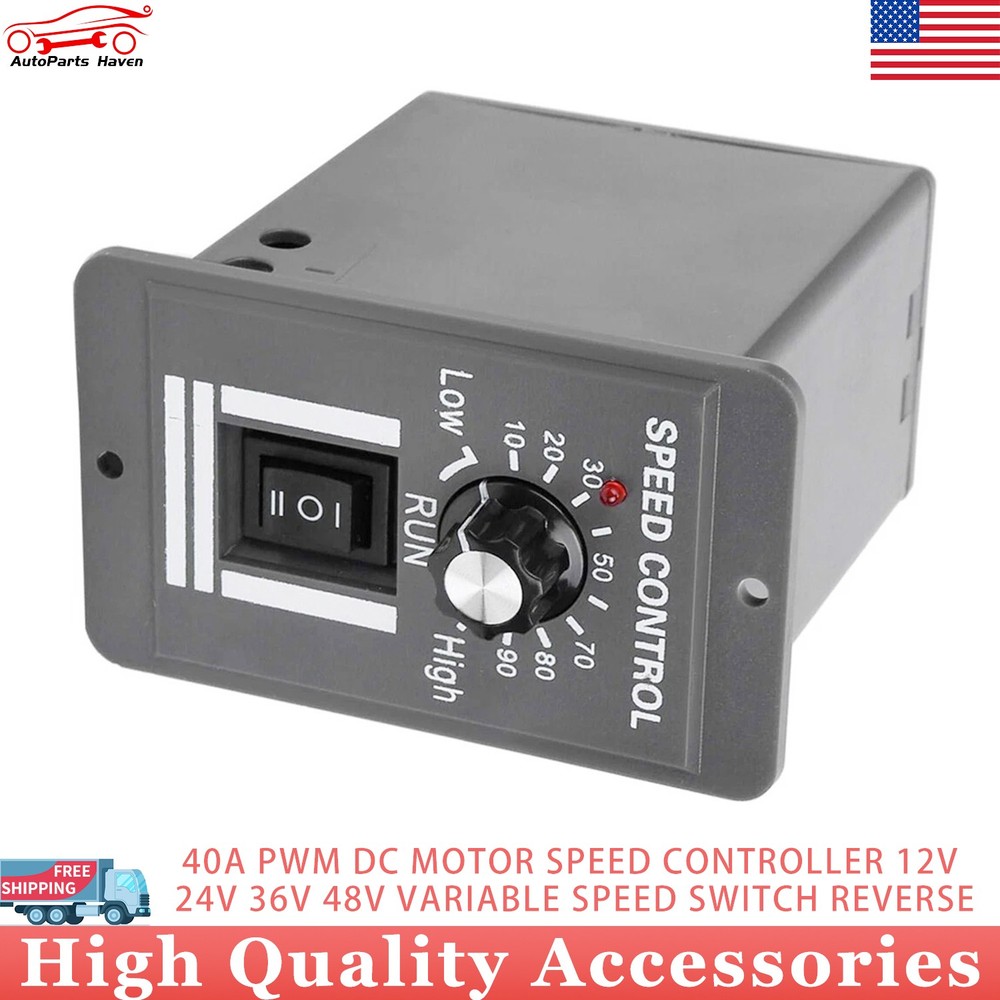 NEW PWM DC Motor Speed Controller 12V 24V 36V 48V Variable Speed Switch Reverse