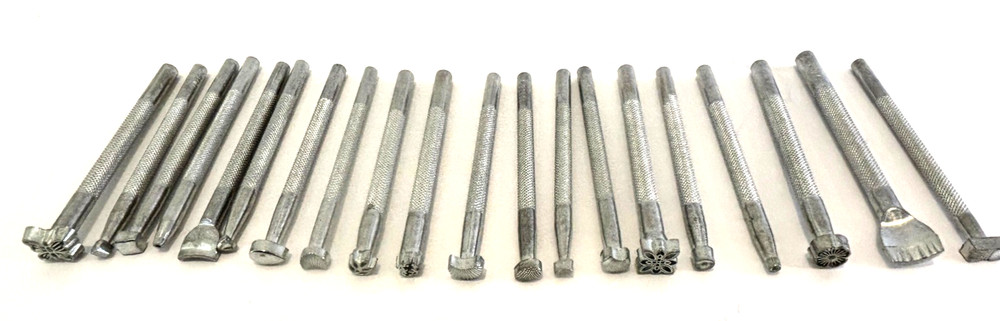 Lot of 20 Leather Stamps Tools