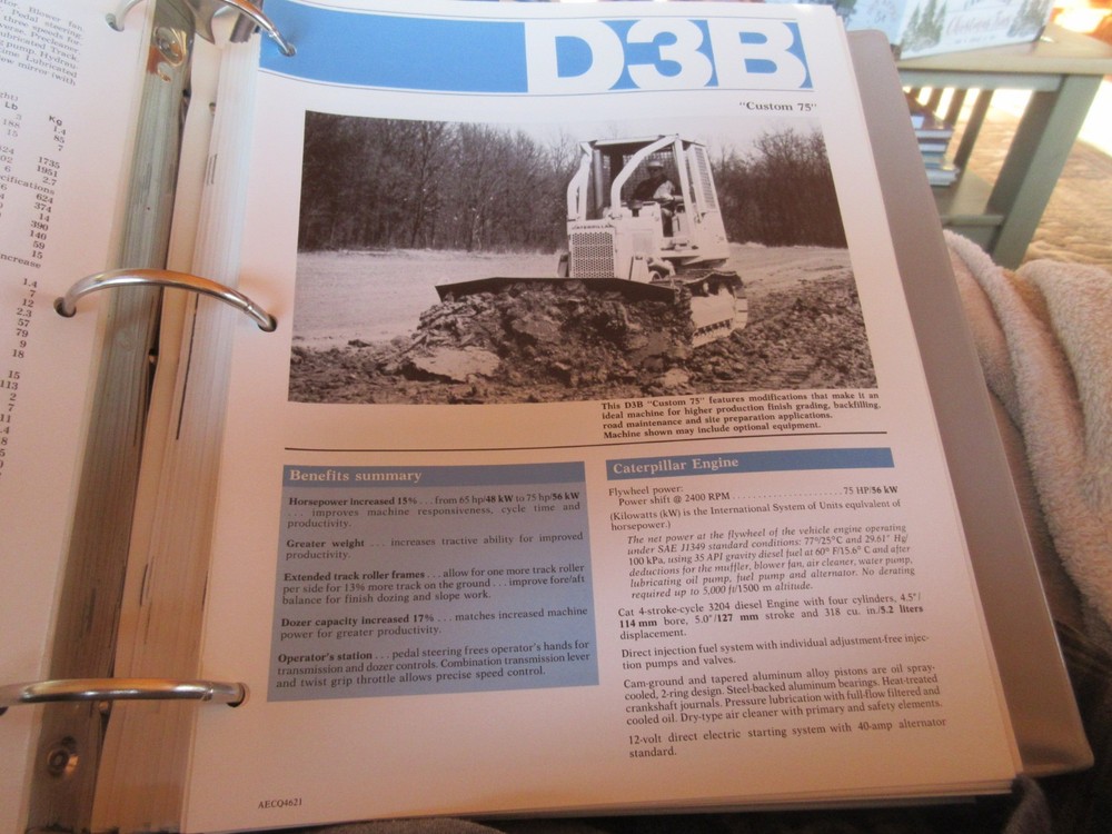 Caterpillar D3B Custom 75 Crawler Dozer Brochure 4 page