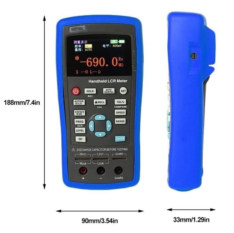 Handheld Multifunction Digital Resistance Inductance Capacitance Meter Tester