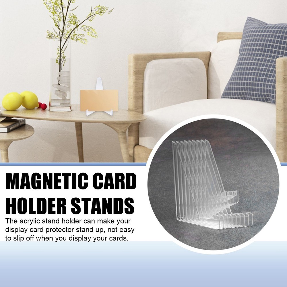 10 PCS Triangular Clear PS Display Stand Space-Saving Holder for Cards Coins US
