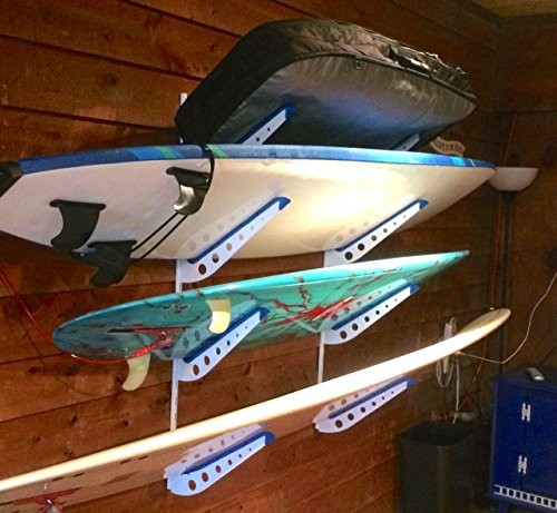 Metal Surfboard Storage Rack, 4 Surf Adjustable Home Wall Mount