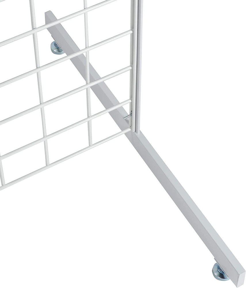 Gridwall Panel 2' x 6' Grid Wall Display White Panel Steel w 2 Legs