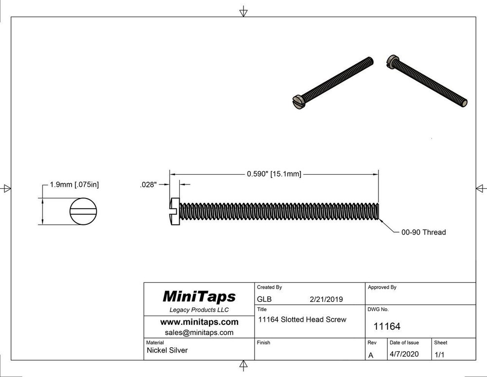 00-90 Machine Screw, 9/16" Gold 100 ct