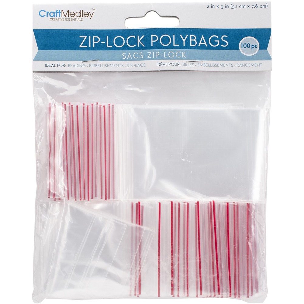 Ziplock Polybags 100/Pkg 2"X3" Clear