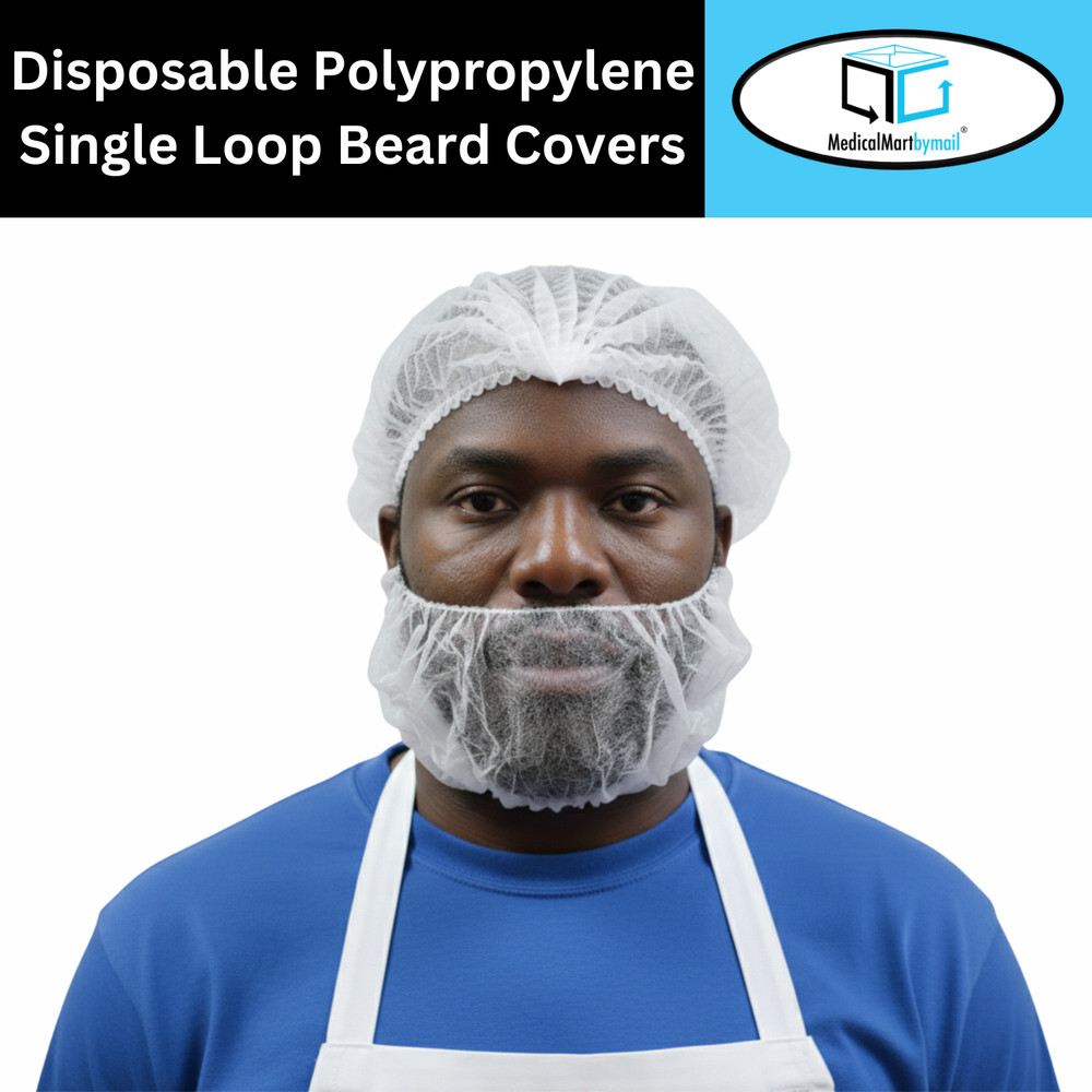 Polypropylene Single Loop Beard Cover - White, 1000 Pieces By Shield Safety
