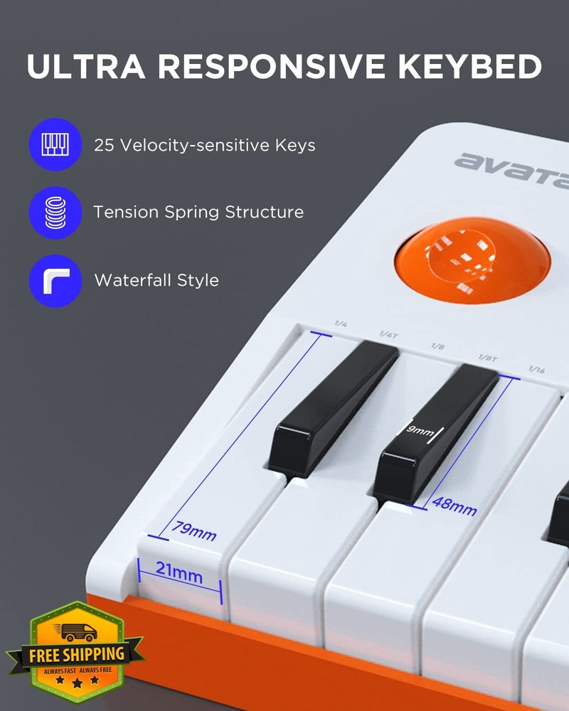 HXW 25 Key MIDI Keyboard Controller Bluetooth White