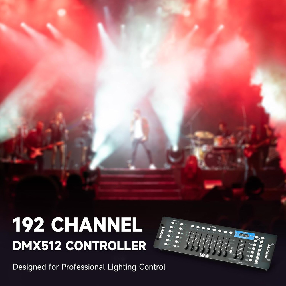 192 DMX 512 Stage DJ Light Controller Lighting Mixer Board Console for Light Sho