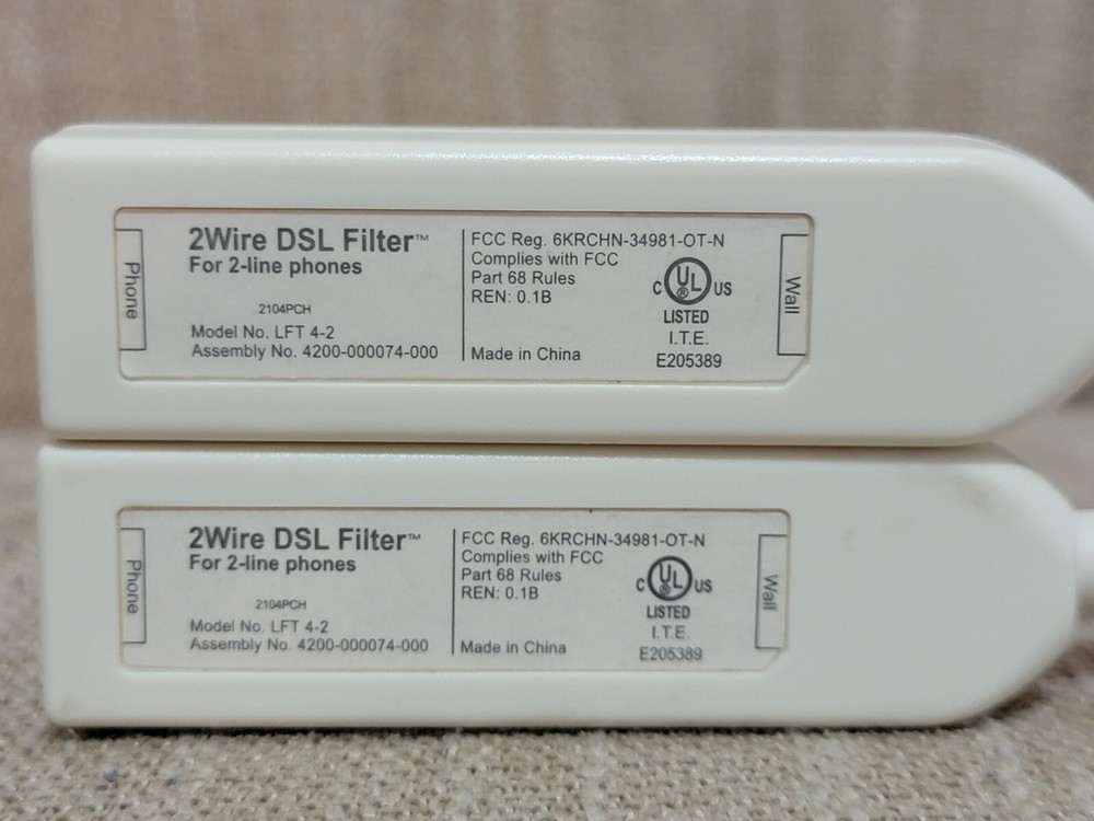 2Wire DSL Filter for 2-Line Phones Model: LFT 4-2 (2 Pack)