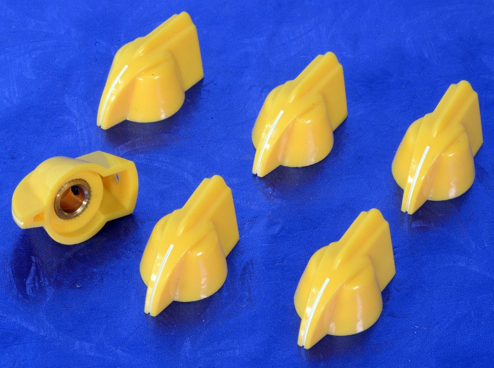Six '50s Vintage Style Yellow Chicken Head Amp Knobs #YCH