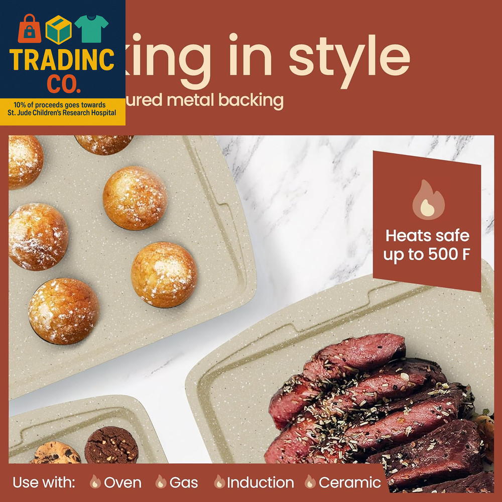 Bakken Swiss - Bakeware Set – 6 Piece – Stackable, Deluxe, Non-Stick Baking Pans