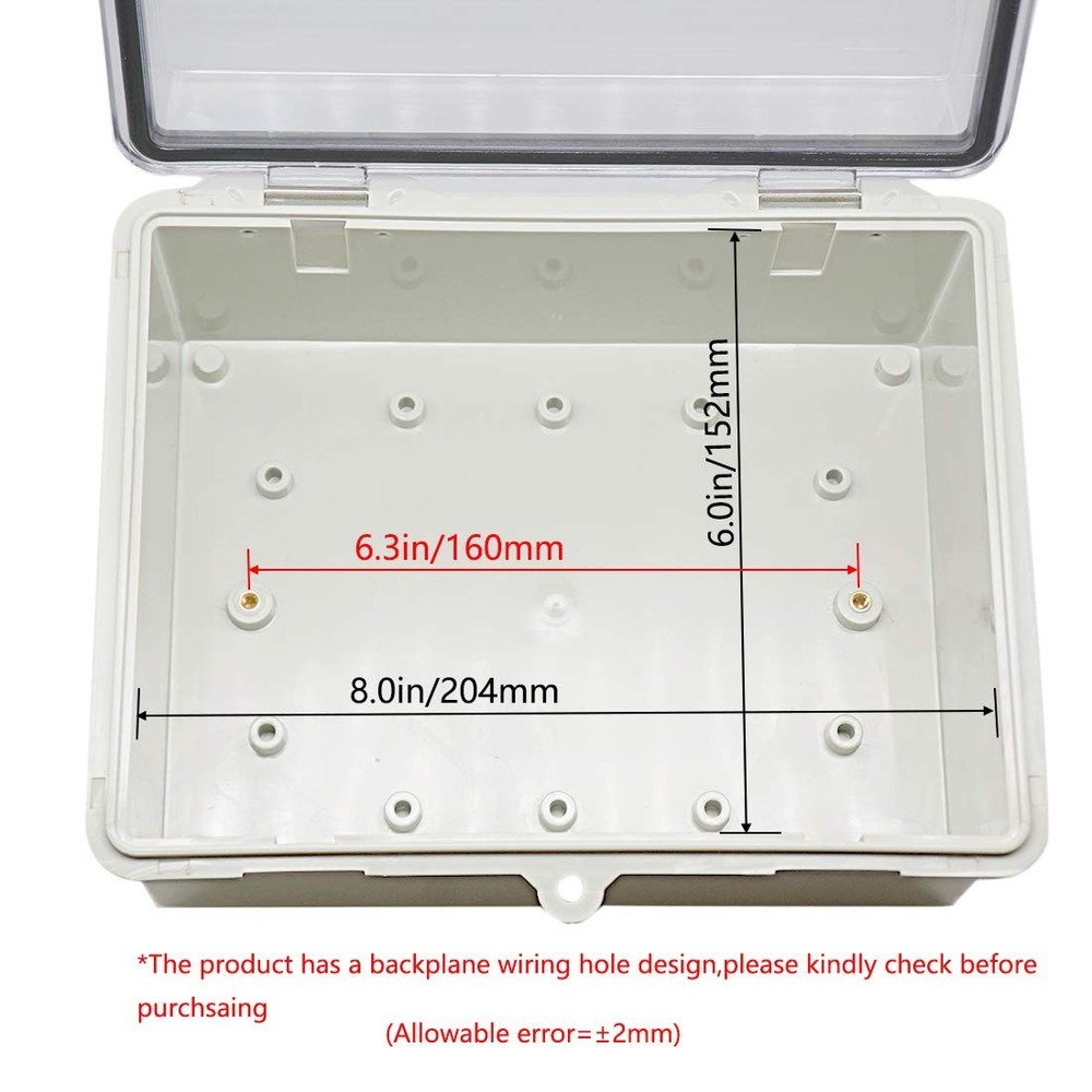 Junction Box ABS Plastic Dustproof Waterproof IP65 Electrical Boxes Hinged Sh...