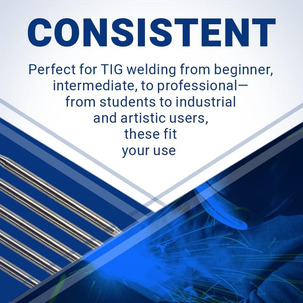Reliable Blue Tungsten Electrodes for TIG Welding - 10-Pack