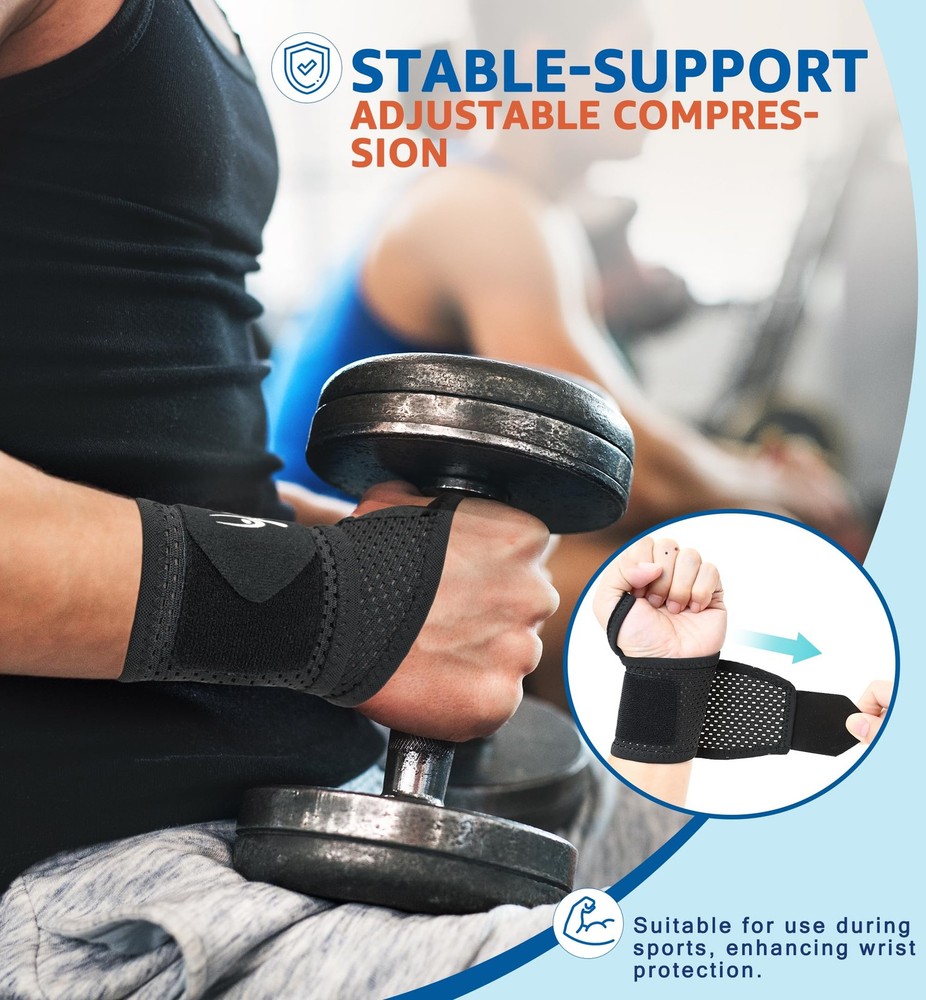 2-Pack Ultra-Thin Mesh Wrist Wraps - Breathable, Adjustable Wrist Support for...