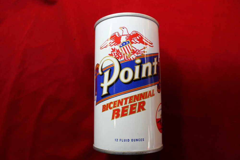 EMPTY WHITE POINT BICENTENNIAL AIR-PACK BEER CAN, STEVENS POINT BREWERY, NO BEER