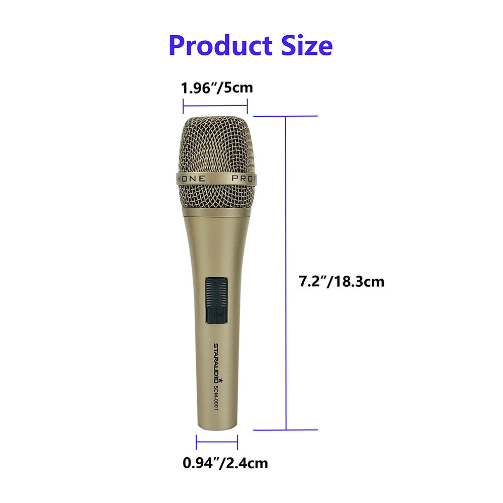 Wired Dynamic Microphone Handheld Karaoke Mic W/XLR Cable Studio Bar Microphone