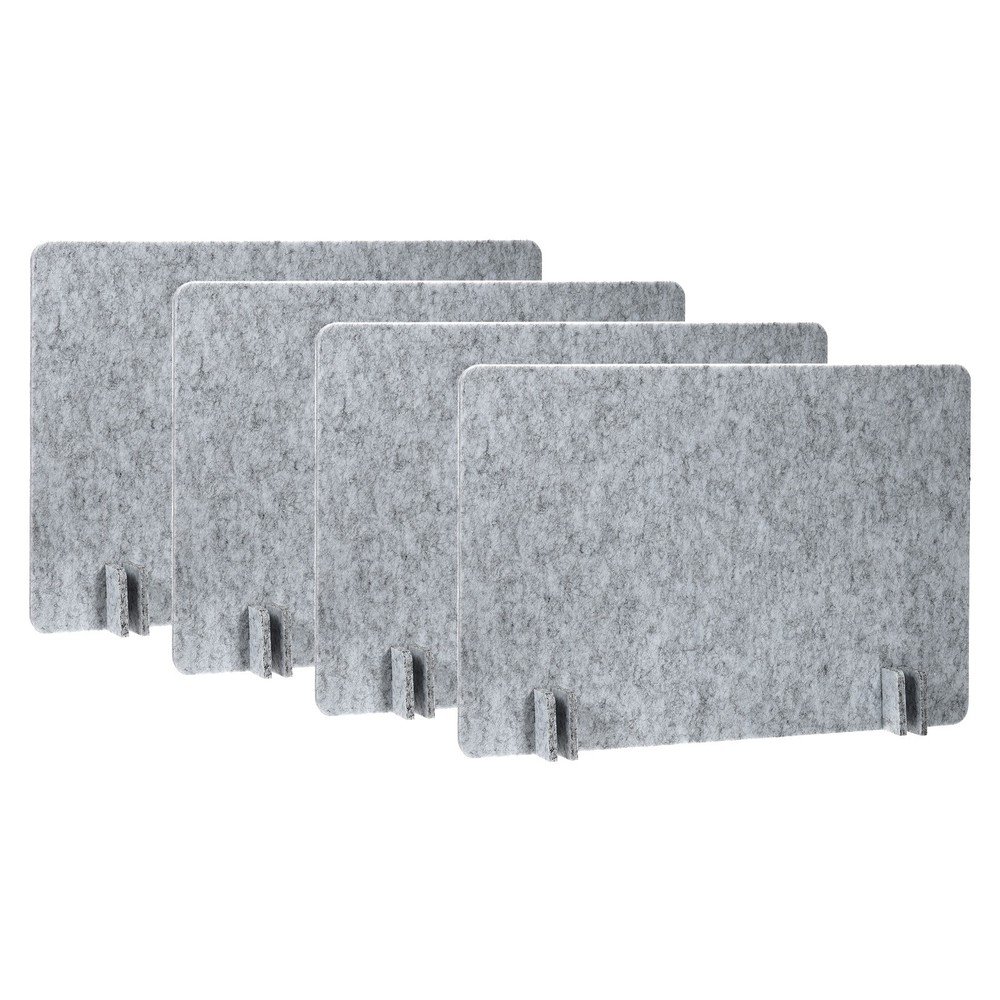 4 Set 24" x 16" Desk Divider Privacy Panel with 16Pcs Support Feet,Grey