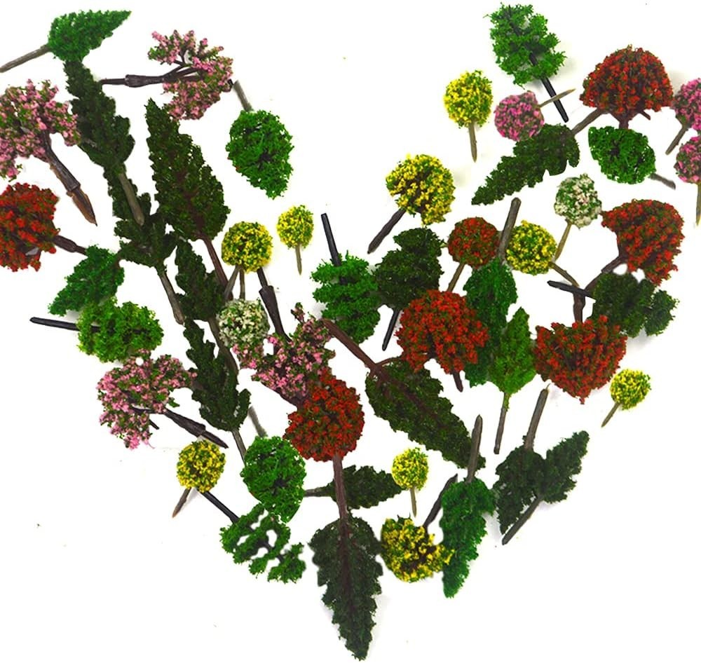 70-Pack Mixed Model Tree Train Trees Railroad Scenery Diorama Tree Architectu...