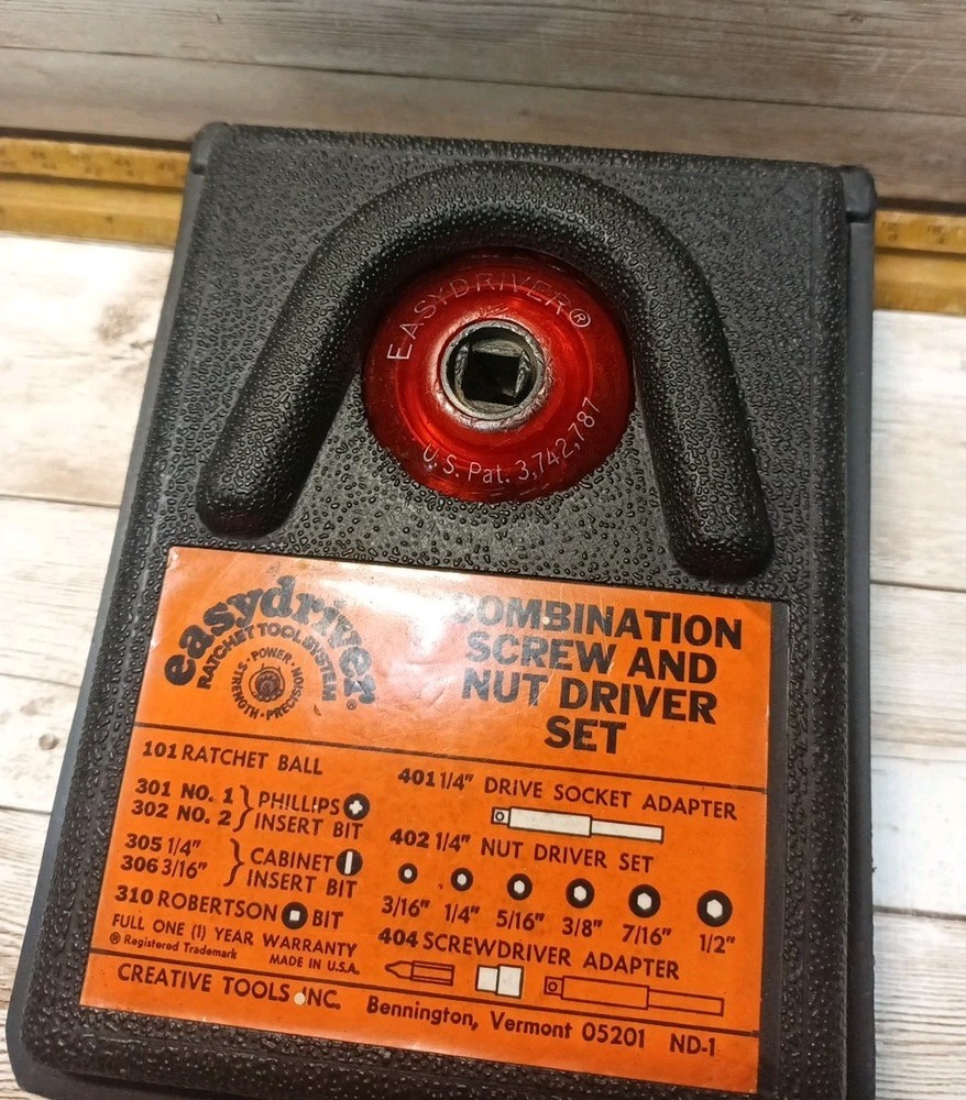 Vintage Creative Tools Easydriver Combo Ratchet Tool System Set Complete Used FS