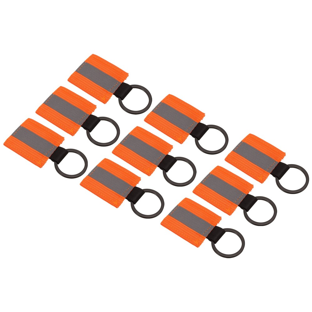 9 Pcs Reflective Keychain Tags, Reflective Zipper Pulls, Orange
