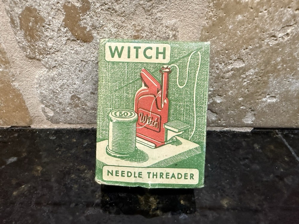 Vintage Mid-Century Plastic Witch Needle Threader Western Germany Threading Tool