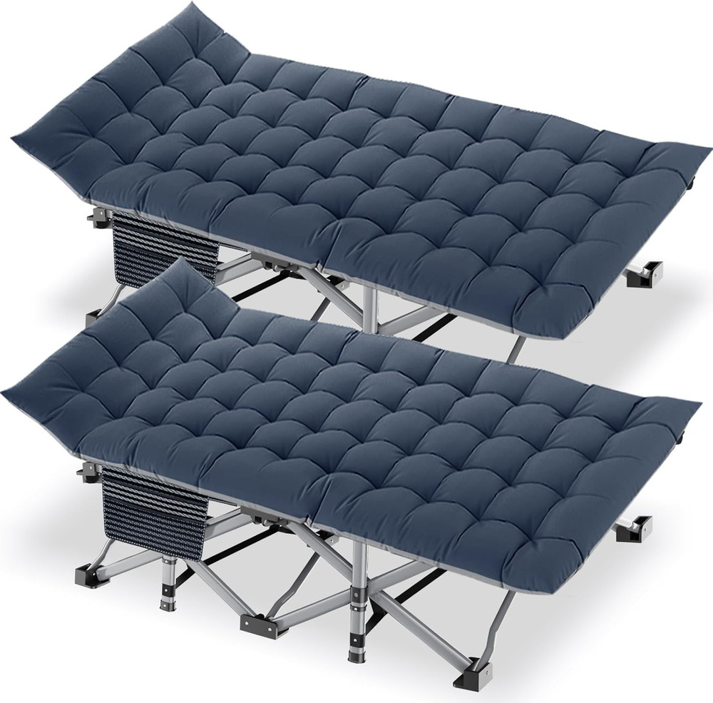 Docred Folding Camping Cot with Mattress, 2 Pack Heavy Duty Folding Cot for Adul