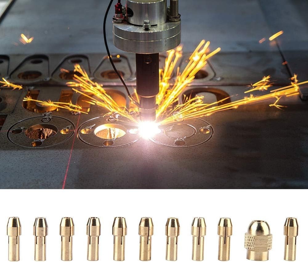 Copper Drill Chuck Collet Set: 11pcs for Electric Grinder, Compact & Quality