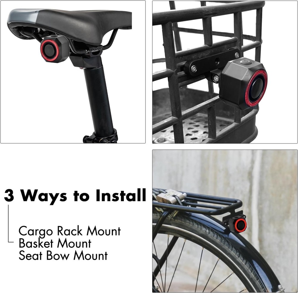 2PK USB Charging Bicycle Rear Light Alarm Wireless Remote Control Prevent Theft