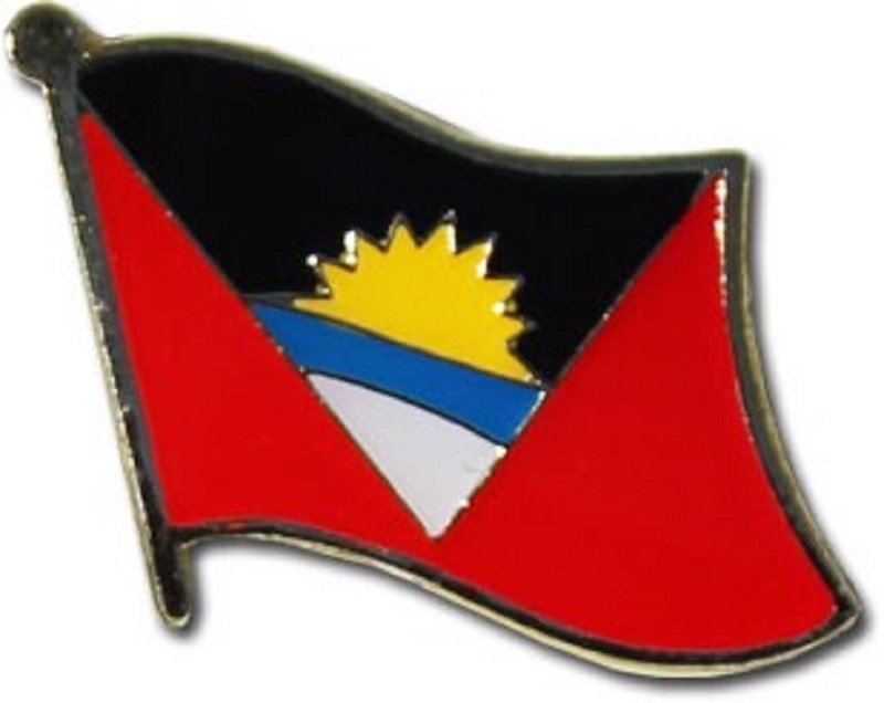 ANTIGUA BARBUDA LAPEL FLAG PIN  - NEW