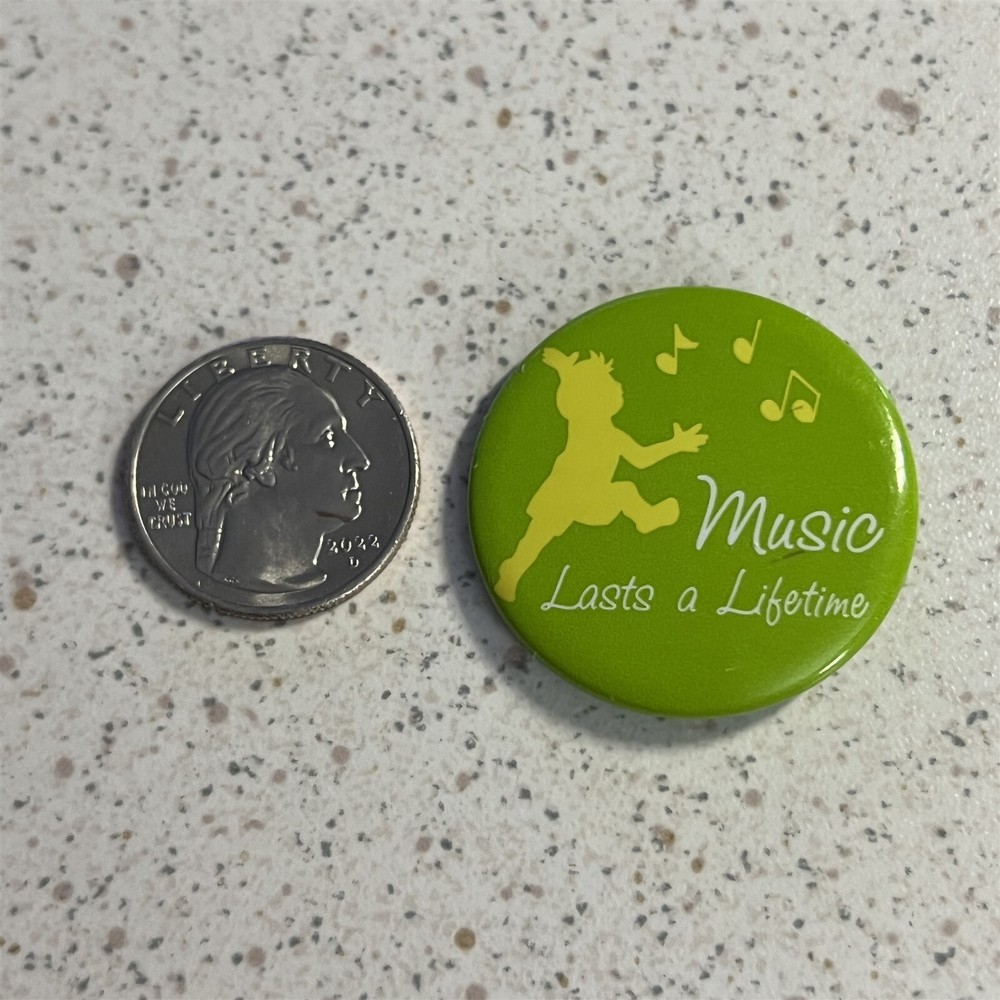 Music Lasts A Lifetime Kid Dancing Pinback Button #45103