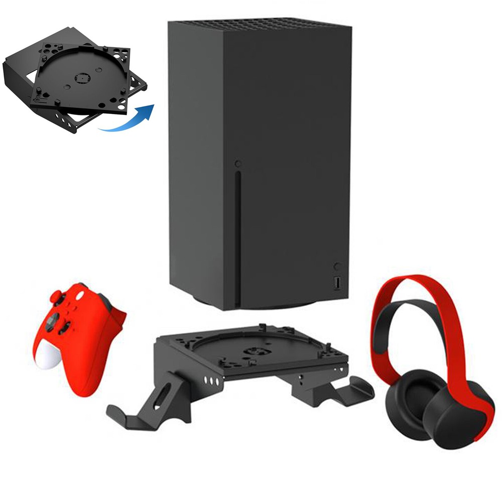 Rotatable Wall Mount for Xbox Series X - 2 Controller Holder & Headphone Hook