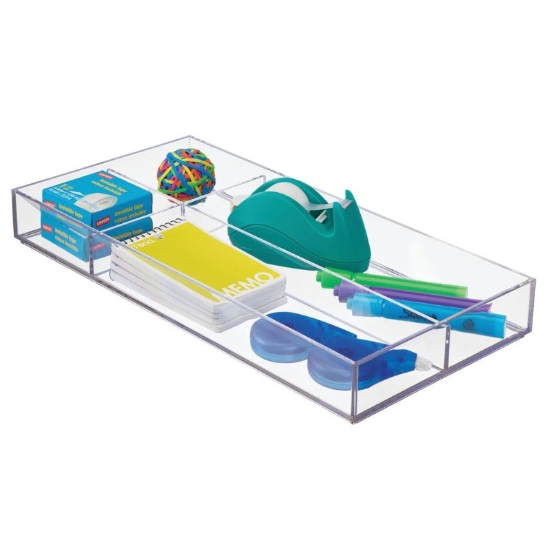 iDesign Plastic Divided Drawer Organizer, Storage Container for Vanity