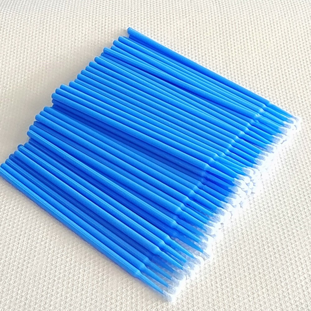 Dental Disposable Micro Applicator Brush Bendable Makeup Eyelash Brushes Blue