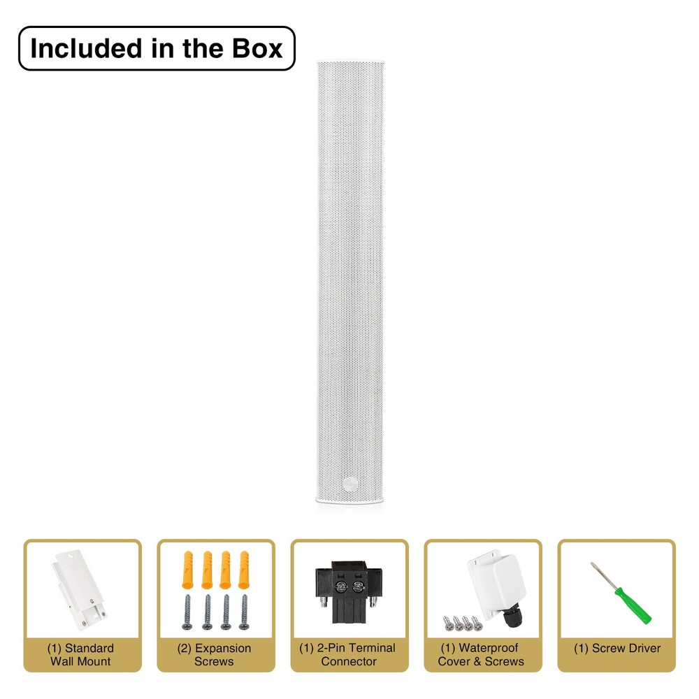 Sound Town Passive Line Array Column Speaker w/ Wall Mount Bracket (CARPO-M64W)