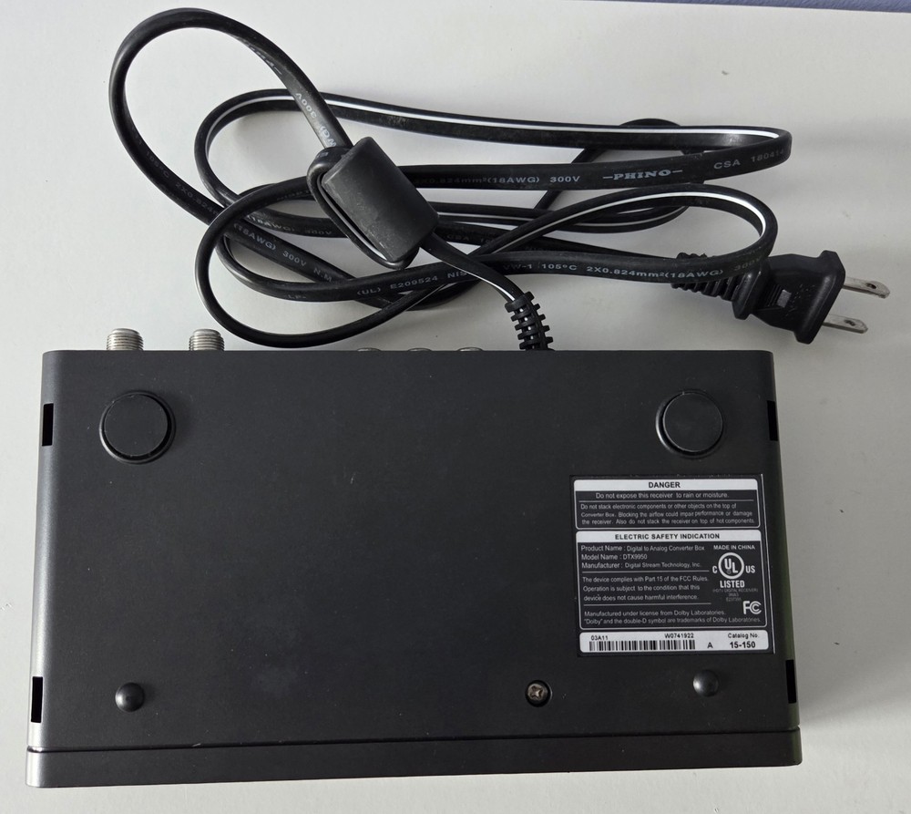 Digital Stream Analog Pass-Through Converter Box DTV DTX9950 NO REMOTE Tested
