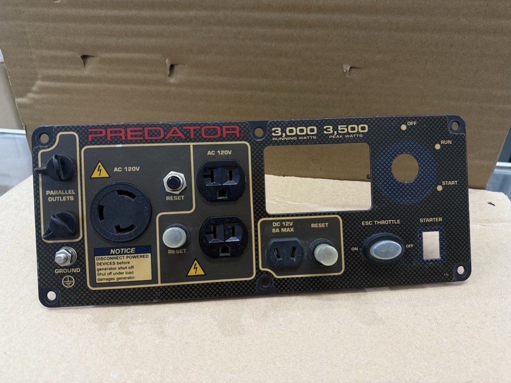 Predator Gnerator 3500 Front Control Panel - Original Part