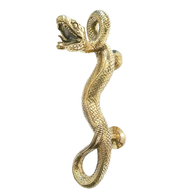 strong hidden fix leg Brass Large SNAKE Python Curly body Old Style handle heavy