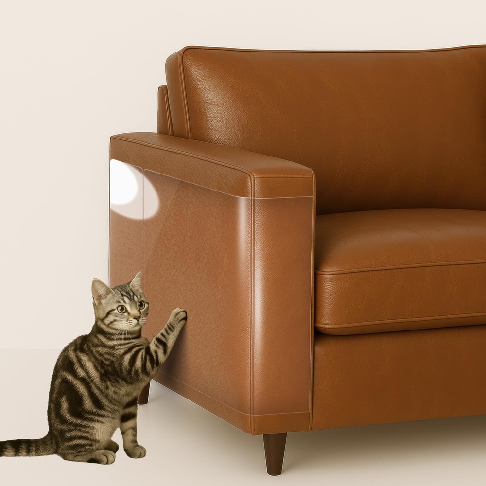 Cat Scratch Protector for Leather Furniture-12-Pack Heavy-Duty Single-Sided A