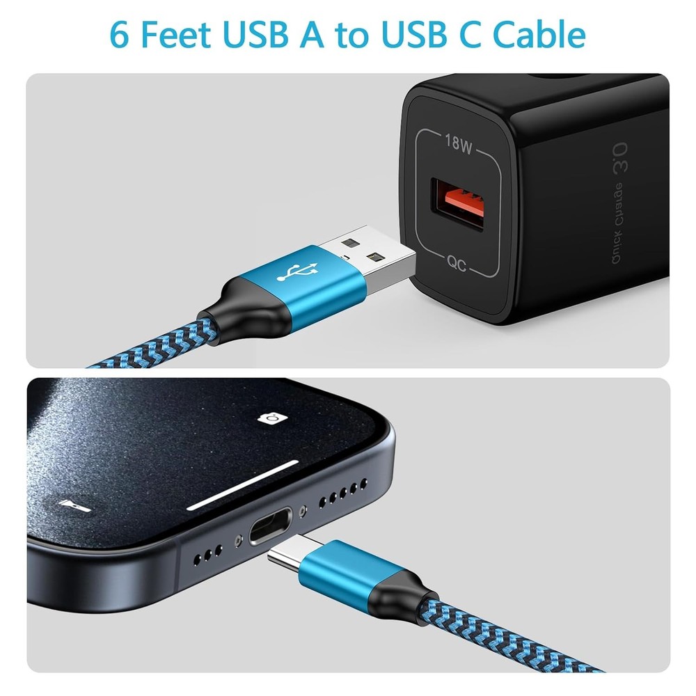 FiveBox 6ft Fast Charging Cable Charger for iPhone 16e, 16, 16 Pro Max, 16...