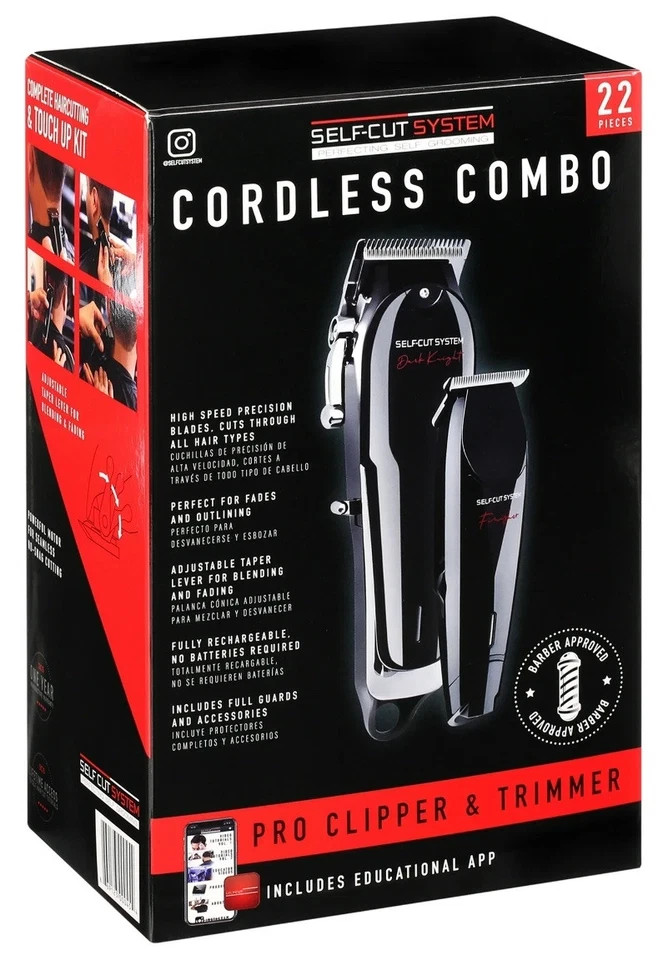 Self Cut System Cordless Combo Pro Clipper & Trimmer Speed Precision 22ct - NEW