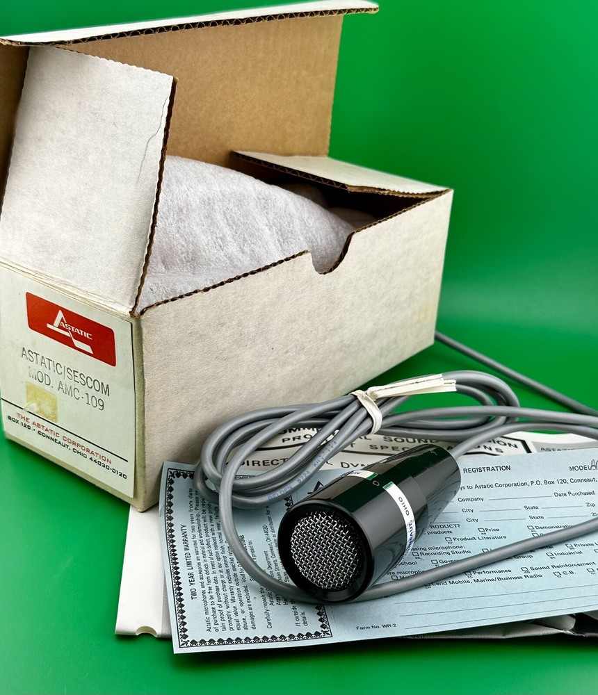 ASTATIC ~ AMC-109 DYNAMIC  OMINDIRECTIONAL GOOSENECK MICROPHONE ~ NOS