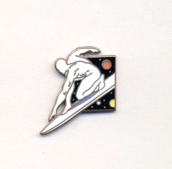 1989 PLANET STUDIOS Marvel SILVER SURFER Ron Lim CLOISONNE PIN #063 SILVER Back