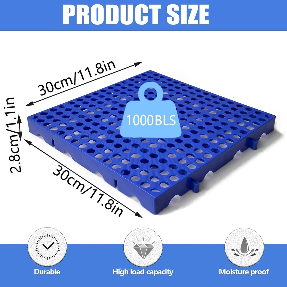 Plastic Pallets, Pallets for Basement Storage, Nestable Blue