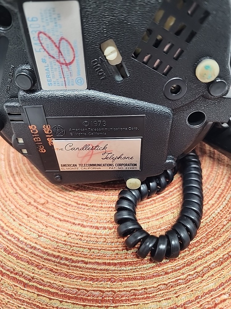 American Telecommunications Corp Candlestick Telephone 1973 Tested Working EUC
